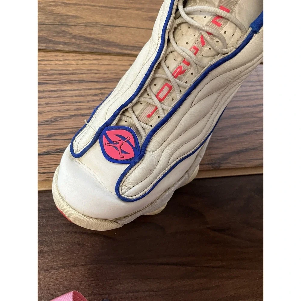 NIKE Jordan‎ Pro Strong Men's Size 8 White Blue Pink Retro Basketball Sneakers